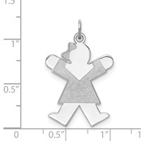 Sterling Silver Rhodium-plated Joy Kid Charm view 4