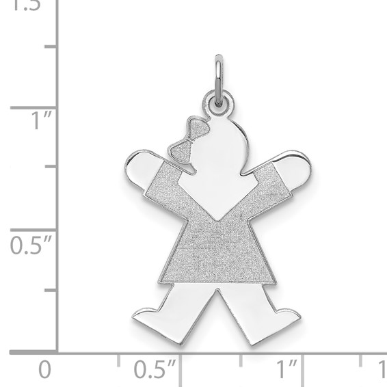Sterling Silver Rhodium-plated Joy Kid Charm