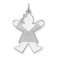 Sterling Silver Rhodium-plated Joy Kid Charm view 1