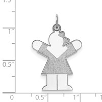 Sterling Silver Rhodium-plated Love Kid Charm view 4