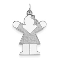 Sterling Silver Rhodium-plated Love Kid Charm view 1