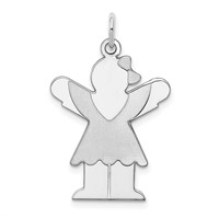 Sterling Silver Rhodium-plated Love Kid Charm view 1