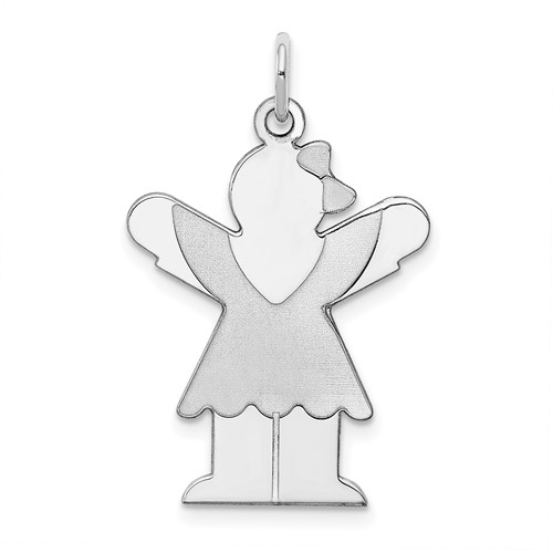Sterling Silver Rhodium-plated Love Kid Charm