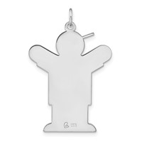 Sterling Silver Polished & Laser Design Love Boy Charm view 4