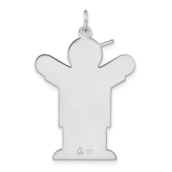 Sterling Silver Polished & Laser Design Love Boy Charm
