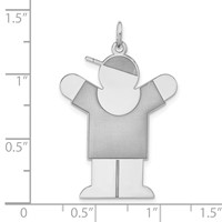 Sterling Silver Polished & Laser Design Love Boy Charm view 3
