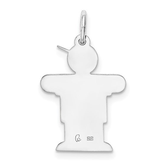 Sterling Silver Rhodium-plated Kid Charm