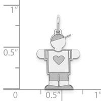 Sterling Silver Rhodium-plated Kid Charm view 3