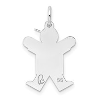 Sterling Silver Rhodium-plated Kid Charm view 4
