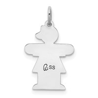 Sterling Silver Rhodium-plated Kid Charm view 3