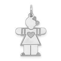 Sterling Silver Rhodium-plated Kid Charm view 1