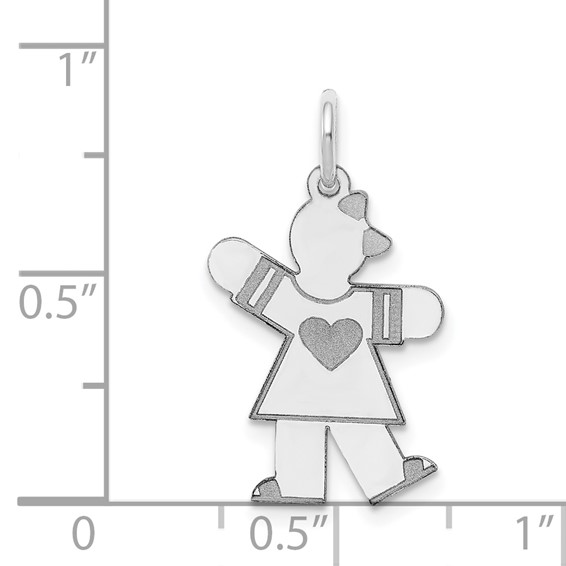 Sterling Silver Rhodium-plated Kid Charm