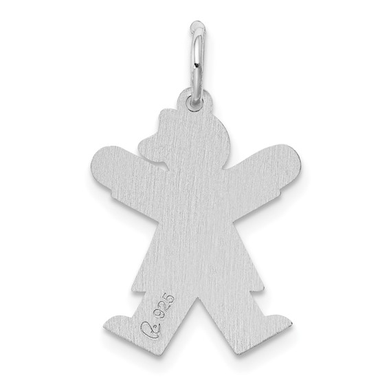 Sterling Silver Rhodium-plated Kid Charm