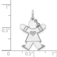Sterling Silver Rhodium-plated Kid Charm view 3