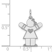 Sterling Silver Rhodium-plated Kid Charm view 4