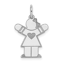 Sterling Silver Rhodium-plated Kid Charm view 1