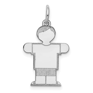 Sterling Silver Rhodium-plated Kid Charm