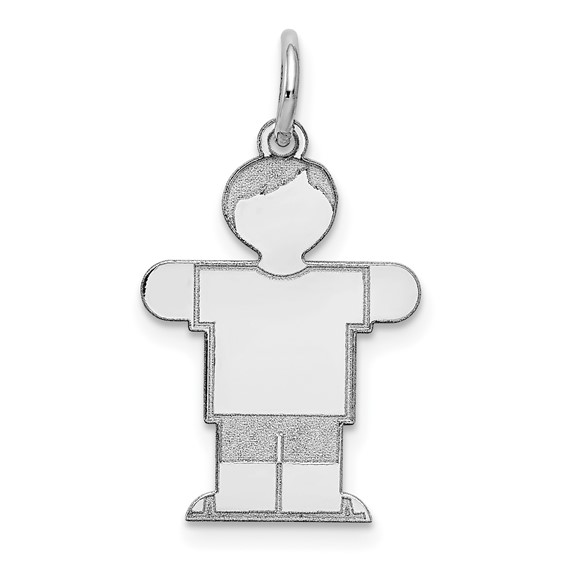 Sterling Silver Rhodium-plated Kid Charm