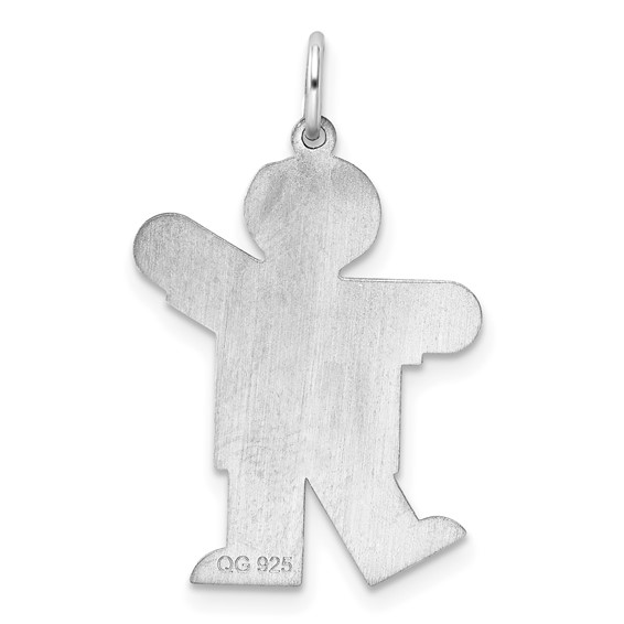 Sterling Silver Rhodium-plated Kid Charm