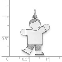 Sterling Silver Rhodium-plated Kid Charm view 4