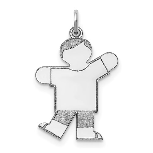 Sterling Silver Rhodium-plated Kid Charm