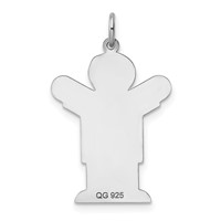 Sterling Silver Rhodium-plated Kid Charm view 3