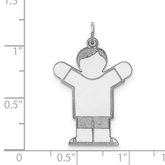 Sterling Silver Rhodium-plated Kid Charm