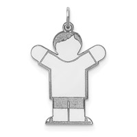 Sterling Silver Rhodium-plated Kid Charm view 1