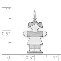 Sterling Silver Rhodium-plated Kid Charm view 4