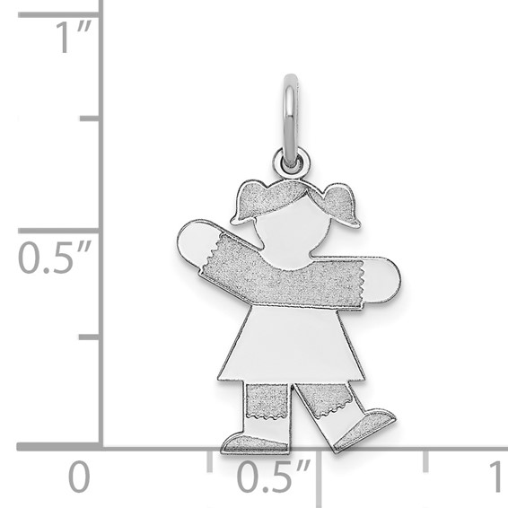 Sterling Silver Rhodium-plated Kid Charm