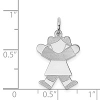 Sterling Silver Rhodium-plated Kid Charm view 3