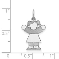 Sterling Silver Rhodium-plated Kid Charm view 3
