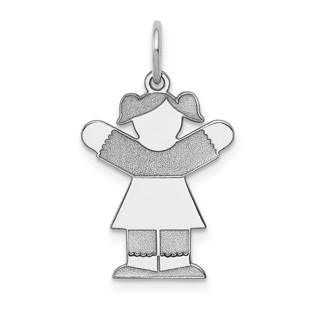 Sterling Silver Rhodium-plated Kid Charm