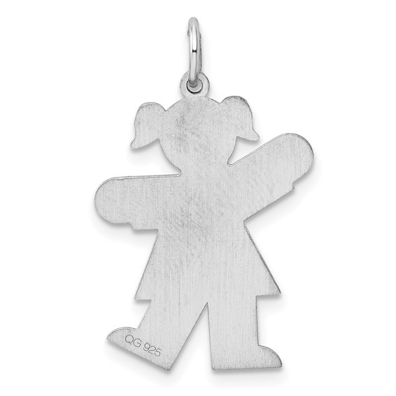 Sterling Silver Rhodium-plated Kid Charm