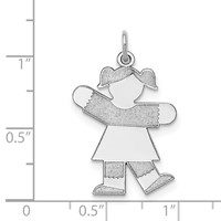 Sterling Silver Rhodium-plated Kid Charm view 4