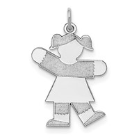 Sterling Silver Rhodium-plated Kid Charm view 1