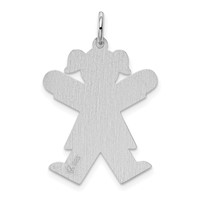 Sterling Silver Rhodium-plated Kid Charm view 4