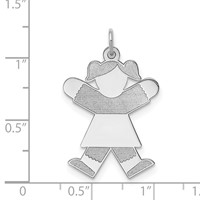 Sterling Silver Rhodium-plated Kid Charm view 3