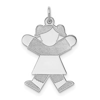Sterling Silver Rhodium-plated Kid Charm view 1