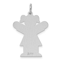Sterling Silver Rhodium-plated Kid Charm view 4