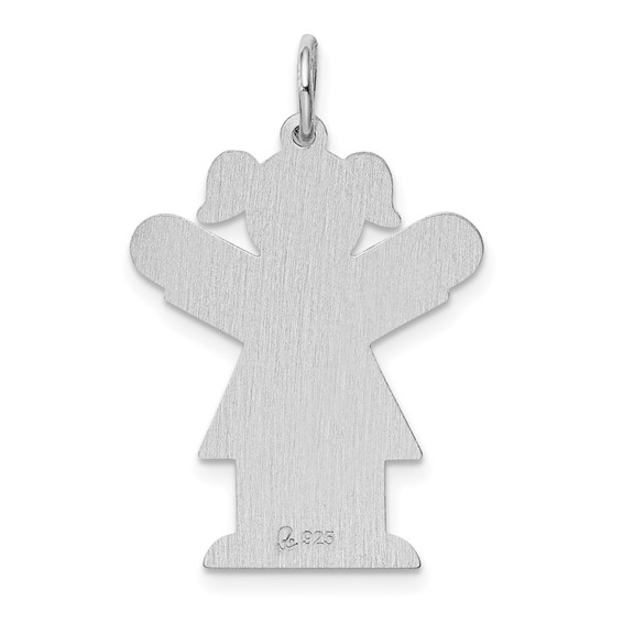 Sterling Silver Rhodium-plated Kid Charm