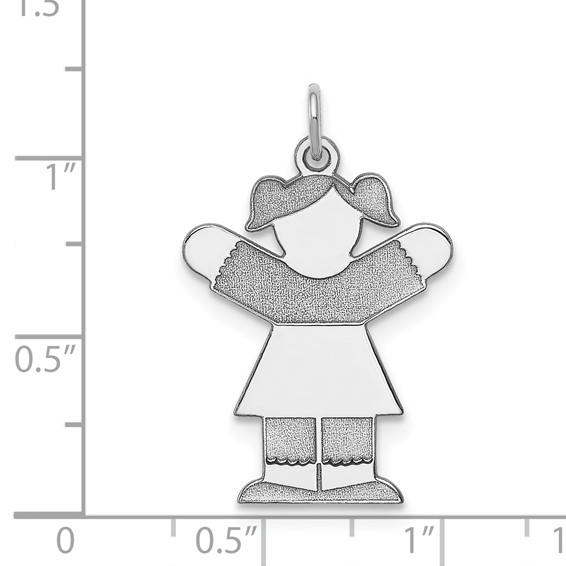 Sterling Silver Rhodium-plated Kid Charm