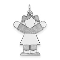 Sterling Silver Rhodium-plated Kid Charm view 1