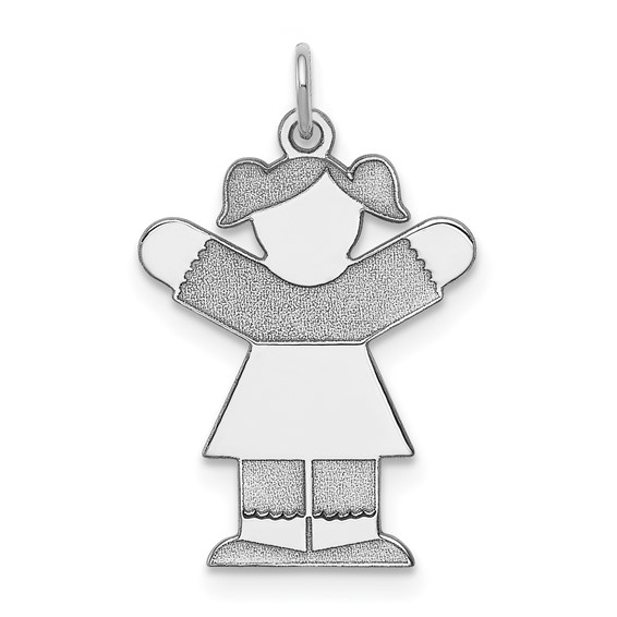 Sterling Silver Rhodium-plated Kid Charm