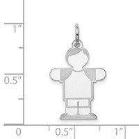 Sterling Silver Rhodium-plated Kid Charm view 3