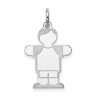 Sterling Silver Rhodium-plated Kid Charm view 1