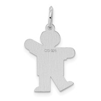 Sterling Silver Rhodium-plated Kid Charm view 4