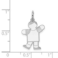 Sterling Silver Rhodium-plated Kid Charm view 3