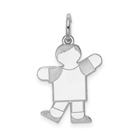 Sterling Silver Rhodium-plated Kid Charm view 1