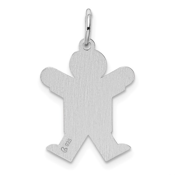 Sterling Silver Rhodium-plated Kid Charm